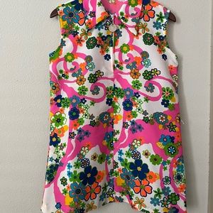 Vintage 60s Psychedelic Mod Shift Mini Dress